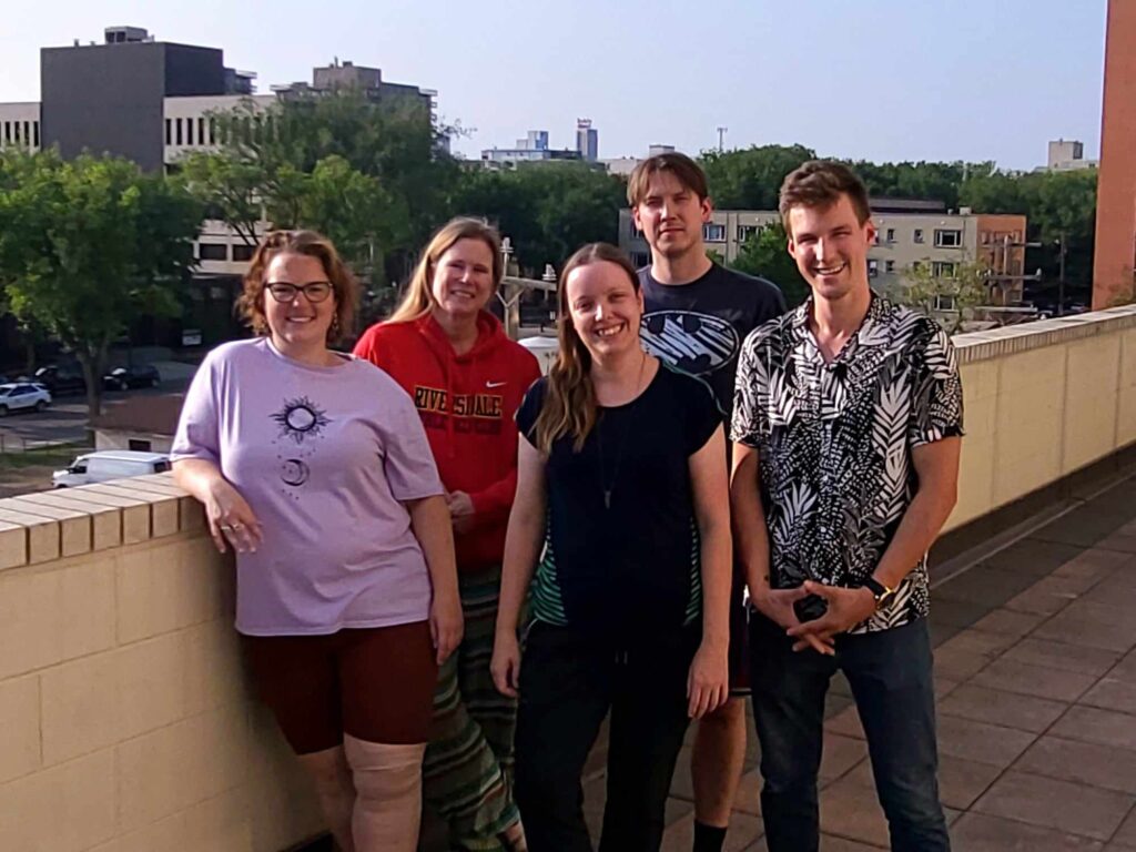 The cast of the Cucamonga Lounge and Hotel posting together for the Saskatoon Fringe Theatre Festival 2023.